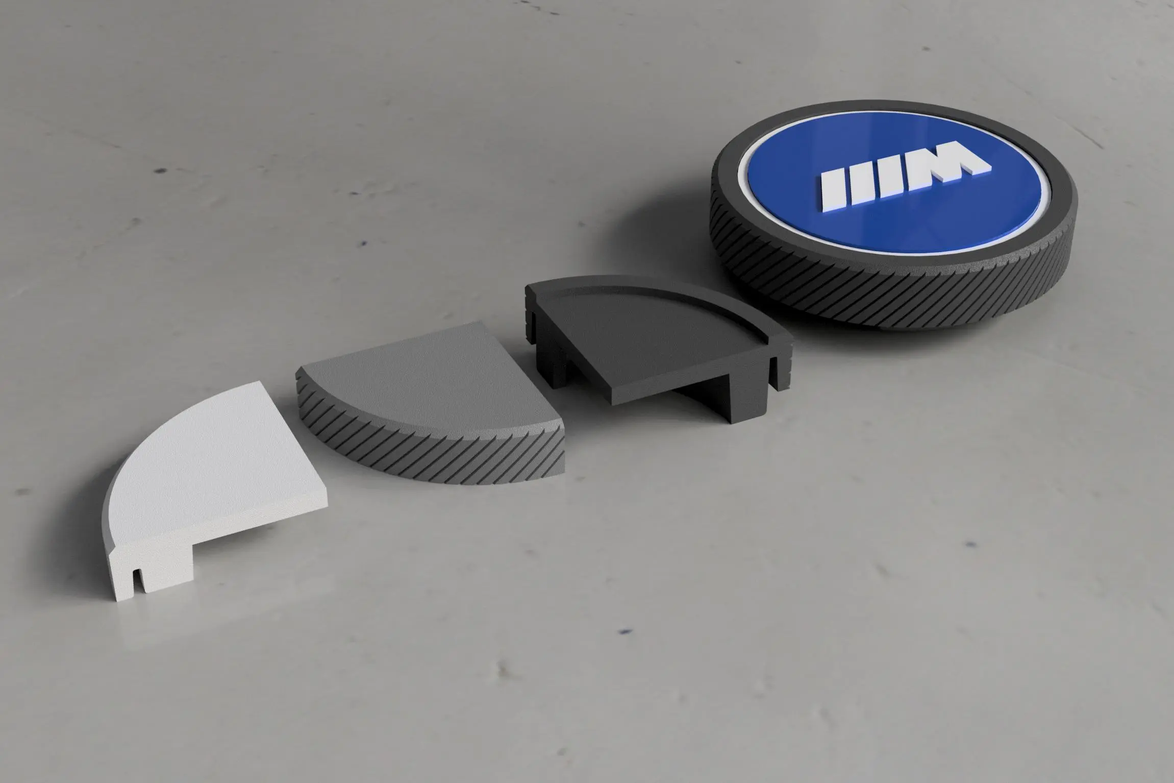 Four different prototype designs showcasing our iterative development process, where products are test-fitted and mechanically validated before final production in Dark Mode