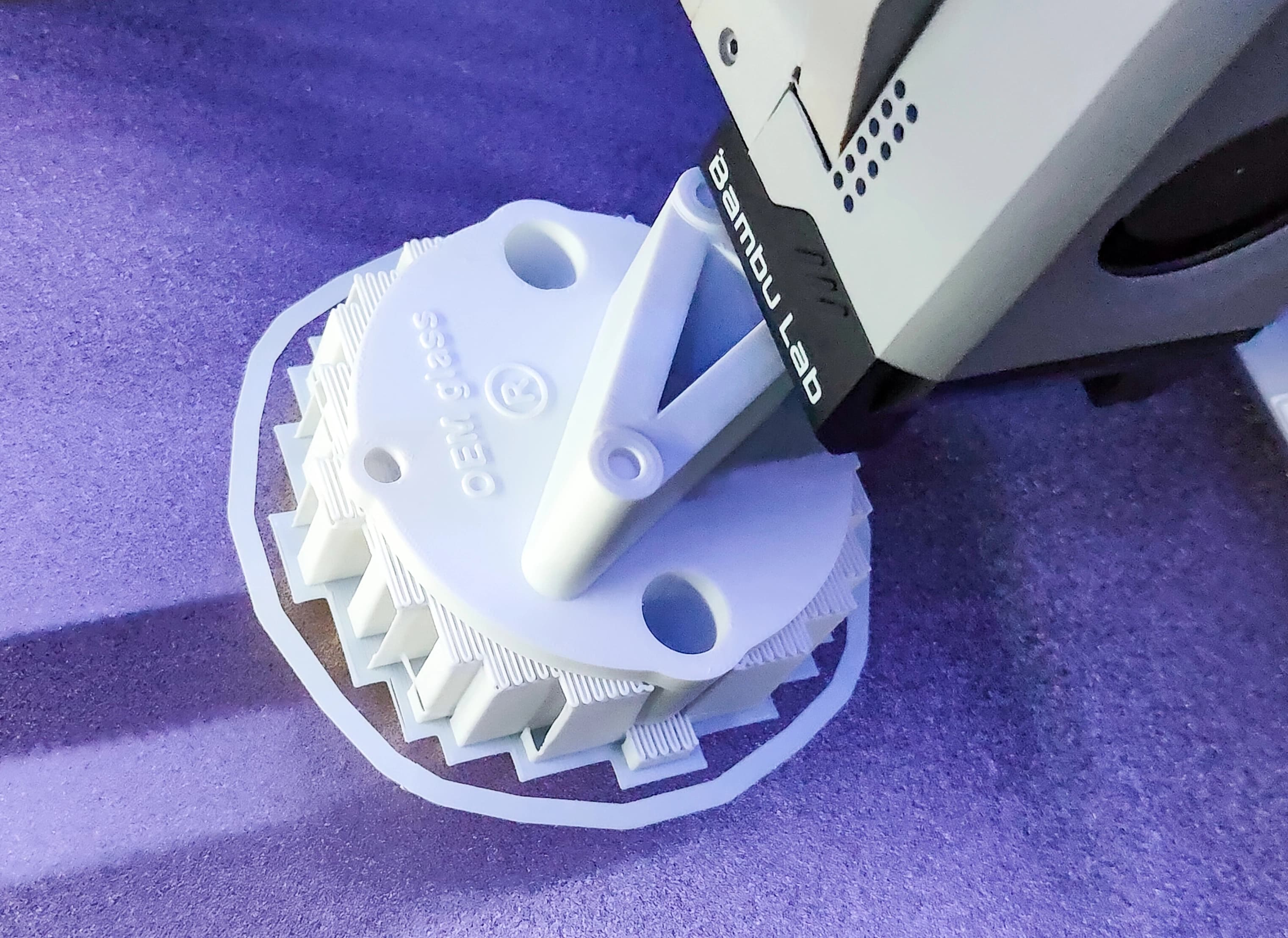 Advanced FDM 3D printer in operation, manufacturing high-quality automotive parts with precise layer deposition in Light Mode